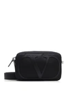 VALENTINO GARAVANI BLACK LEATHER MESSENGER BAG,TY2B0860MLI0NO