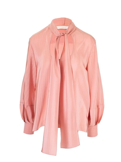 Chloé Scoop-neck Silk Blouse In Pink