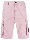 Stone Island Logo Patch Bermuda Shorts In Pink