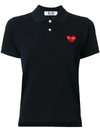 Comme Des Garçons Play Heart Patch Polo Shirt In Blue