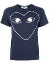 Comme Des Garçons Play Logo Print T-shirt In Blue