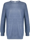 Caruso Relaxed Long-sleeve Jumper In Blue