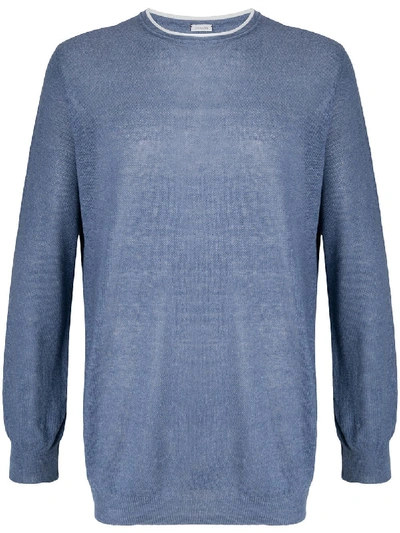 Caruso Relaxed Long-sleeve Jumper In Blue