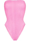 Hunza G Square-neck High-cut One-piece Swimsuit In Pink