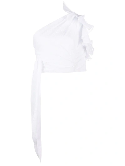 Alexandre Vauthier Women's Asymmetric Cotton-poplin Wrap Top In White