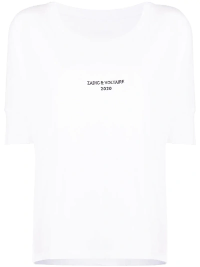 Zadig & Voltaire Mini Logo Scoop-neck T-shirt In White