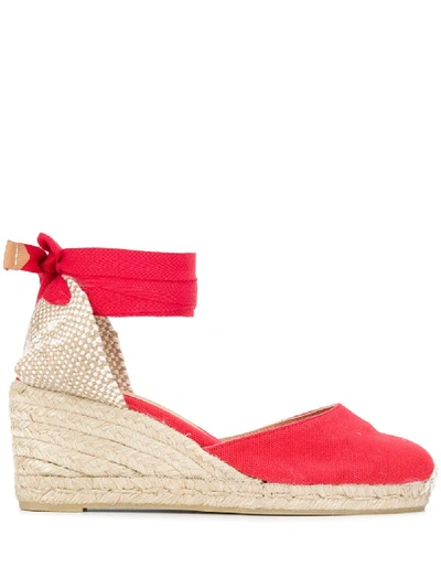 Castaã±er Espadrille Wedges In Red