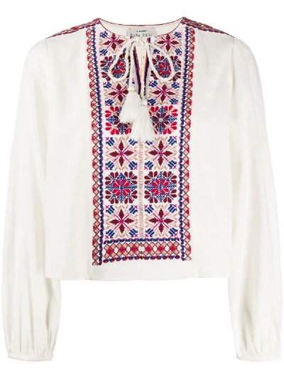 Forte Forte Long Sleeve Embroidered Shirt In White