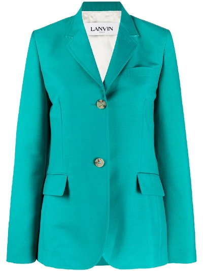 Lanvin Oversized-sleeve Single-breasted Blazer In Blue