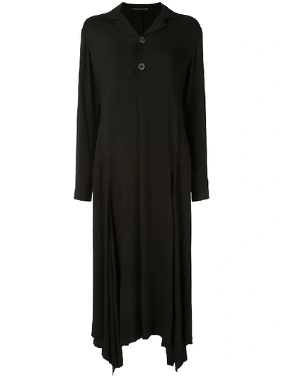 Yohji Yamamoto Asymmetrical Shirt Dress In Black