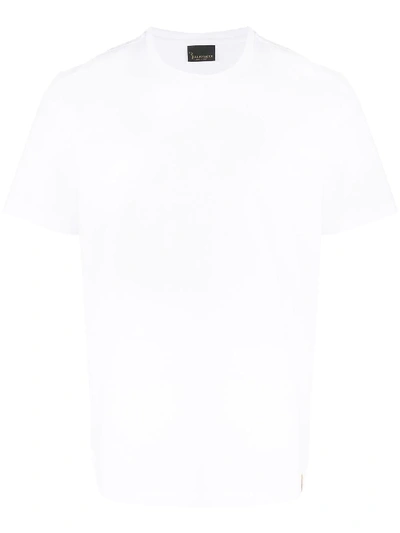 Billionaire Flocked-logo Crew Neck T-shirt In White