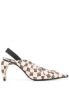 MISBHV LOGO CHECK SLINGBACK PUMPS