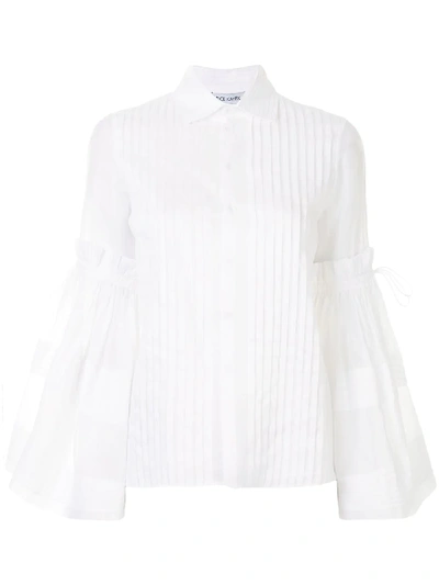 Dice Kayek Pleated Design Shirt In White