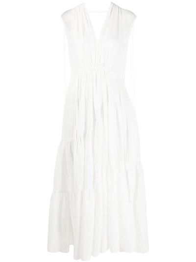 Missing You Already Drawstring Maxi Dress In White