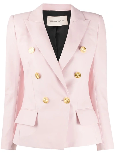 Alexandre Vauthier Double Breasted Blazer In Pink