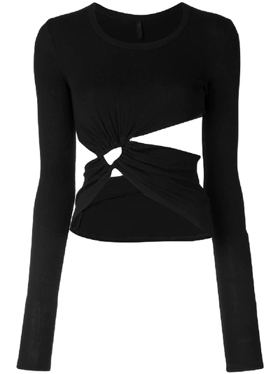 Ben Taverniti Unravel Project Twisted Front Top In Black