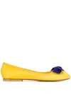 Anna Baiguera Bow Ballerina Shoes In Yellow