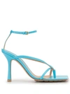 Bottega Veneta 90mm Stretch Leather Thong Sandals In Blue
