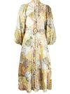 ZIMMERMANN BRIGHTSIDE BATIK PATCH-PRINT LINEN DRESS