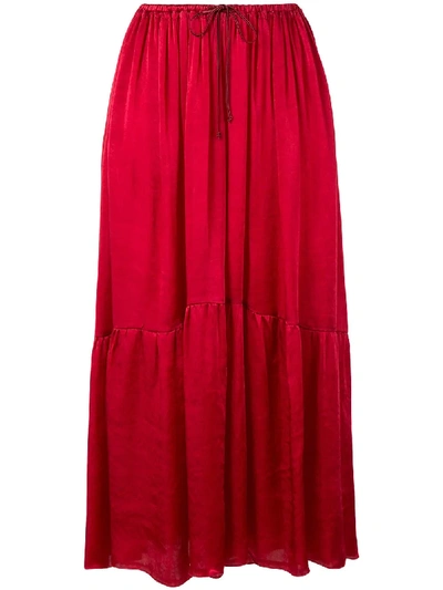 Forte Forte My Skirt Drawstring-waist Midi Skirt In Red