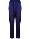 Forte Forte My Pants High-rise Straight-leg Satin Trousers In Purple