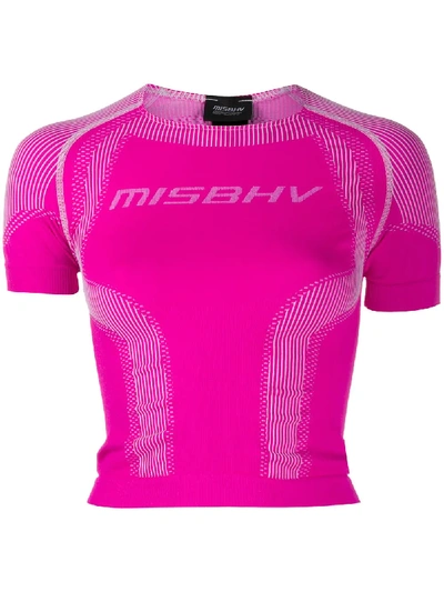 Misbhv Logo Print Crop Top In Pink