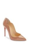 Christian Louboutin Hot Chick Scallop Pointed Toe Pump In Nude