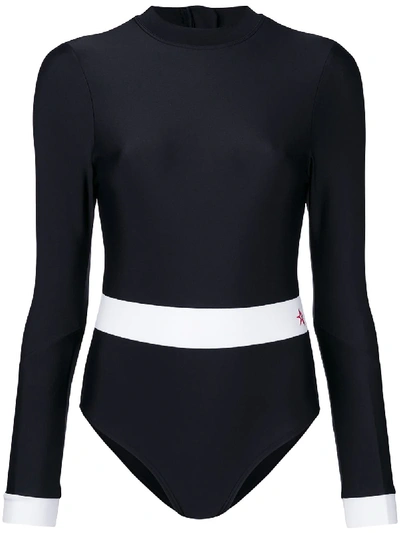 Perfect Moment Longsleeved Swim Suit In Black
