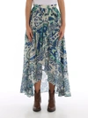 TWINSET PAISLEY LONG SKIRT IN BLUE
