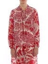 TWINSET PAISLEY PRINT BLOUSE IN FUCHSIA