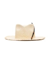 NICK FOUQUET BLACK BIRD STRAW-WOVEN HAT