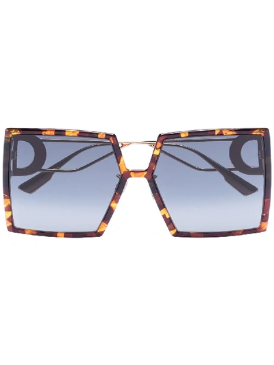 Dior Brown Montaigne Havana Square Sunglasses