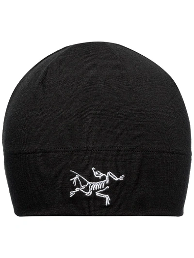 Arc'teryx Black Rho Stretch Wool Beanie Hat