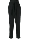 D-EXTERIOR BELTED SLIM-FIT TROUSERS