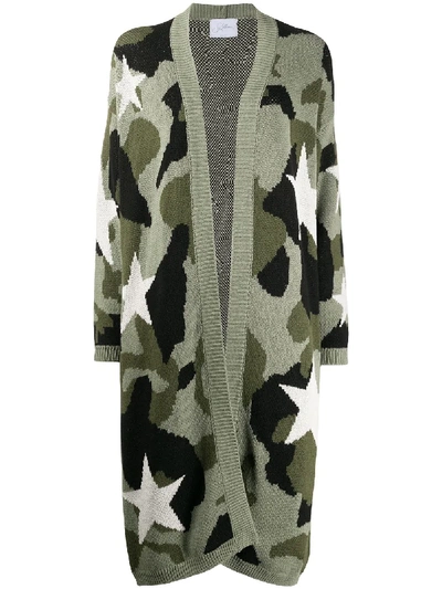 So Allure Knitted Camouflage Pattern Cardigan In Green