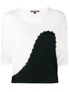 SUZUSAN TWO-TONE CROPPED T-SHIRT