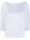 Snobby Sheep Boat Neck Top In White