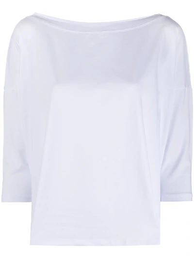 Snobby Sheep Boat Neck Top In White