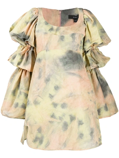 Ellery Flared Sleeve Dyed-effect Dress In Neutrals