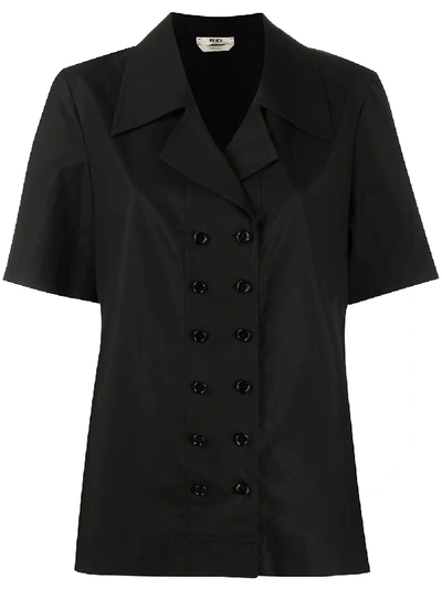 Fendi Double-breasted Shirt In Black