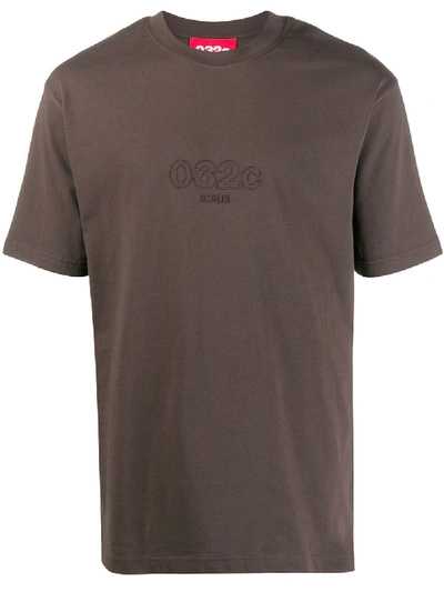 032c Logo-embroidered T-shirt In Brown