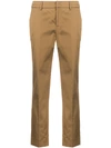Pt01 Cropped Slim-fit Trousers In Brown