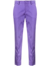 Pt01 Cropped Slim-fit Trousers In Purple