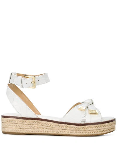 Michael Michael Kors Quilted Leather Sandals In White