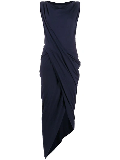 Vivienne Westwood Anglomania Asymmetric Midi Dress In Blue