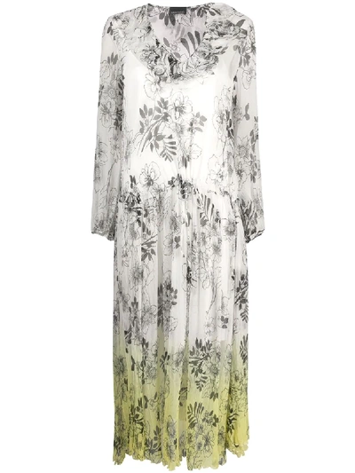 ERMANNO ERMANNO FLORAL PRINT MIDI DRESS