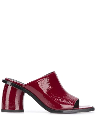 Ann Demeulemeester Seta 80mm Mule Sandals In Red