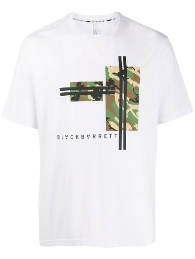 Blackbarrett Short Sleeve Military Print T-shirt In White