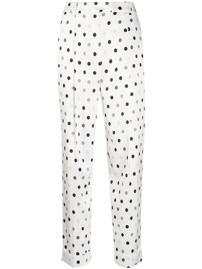 Ermanno Scervino High-waisted Dotted Trousers In White