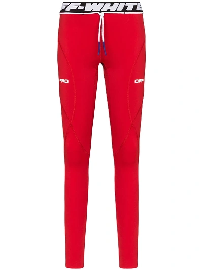 Off-white Active Logo-print Seamless Leggings In Red